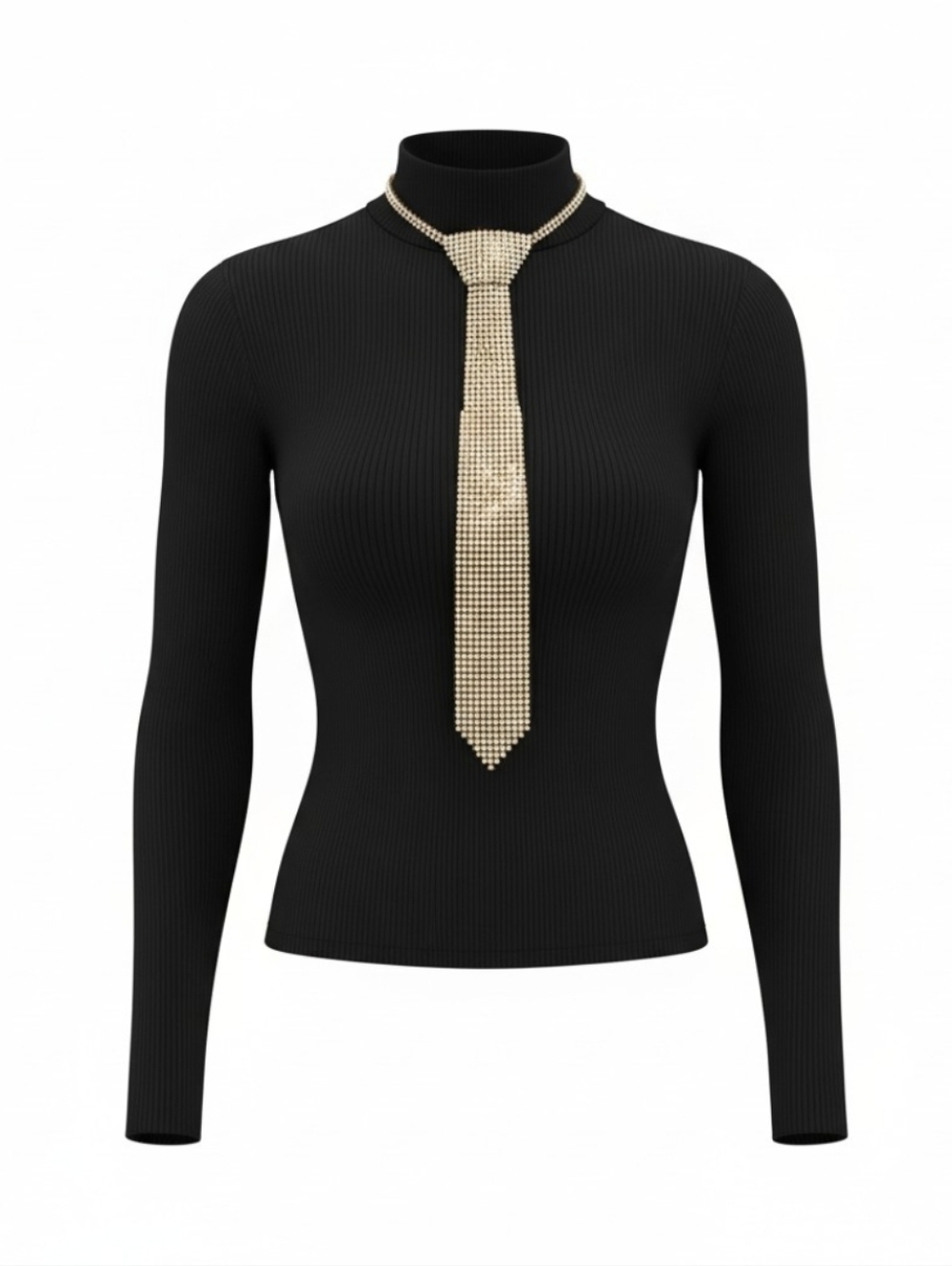 SHIMMERING TIE~CRYSTALS NECKLACE ▪︎ Her Tie ▪︎ Gold